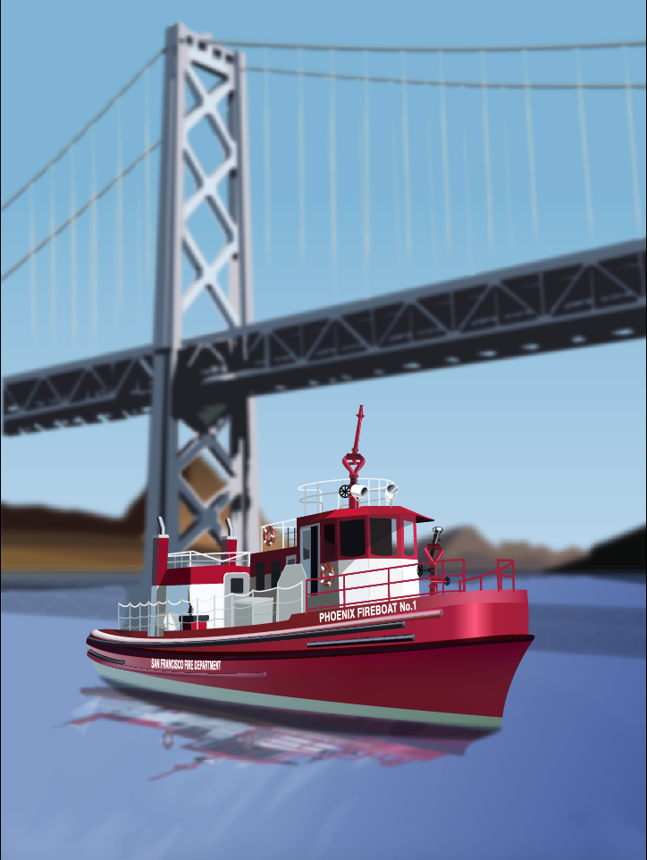 Vector Art – Fire Boat
